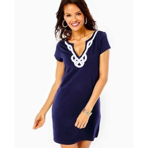 Lilly Pulitzer Dresses & Skirts - Lilly Pulitzer Navy Blue Brewster Short Sleeve T-Shirt Dress Sz.S